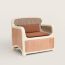 Sillage d'Hermès armchair, écru/marron/rouge, Unfortunately this product is no longer available