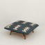 Les Necessaires d'Hermès "carre d'assise" low stool, medium model 85, chocolat/bleu baltique, Unfortunately this product is no longer available