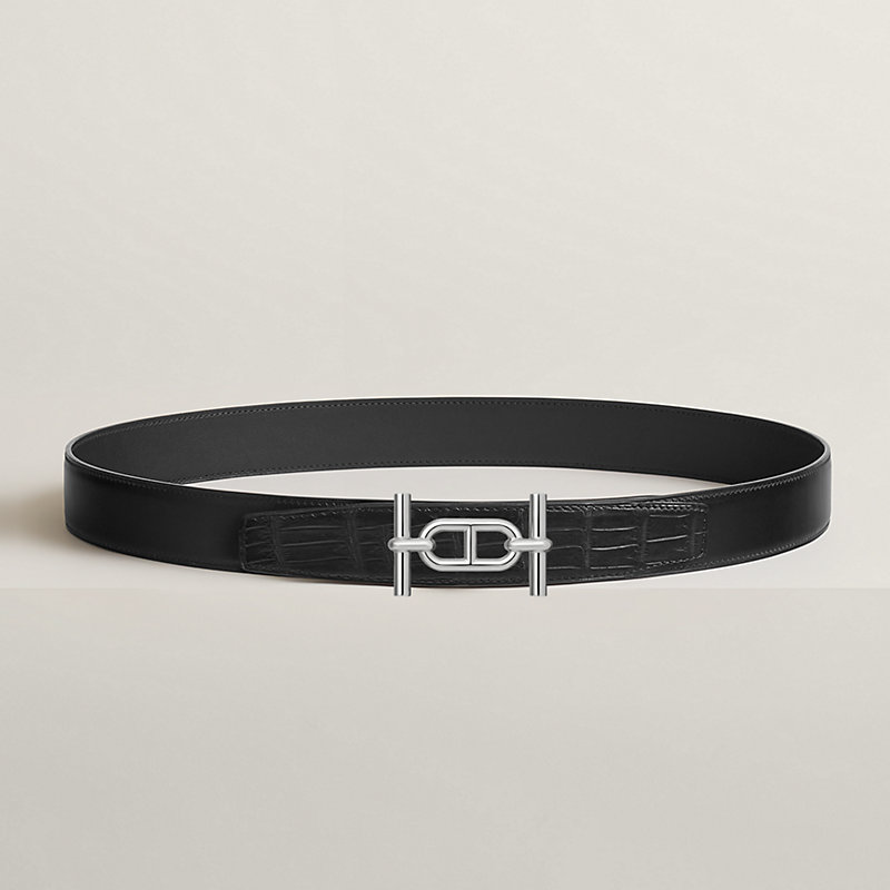Ancre belt buckle & Leather strap 32 mm