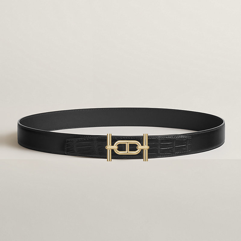 Ancre belt buckle & Leather strap 32 mm