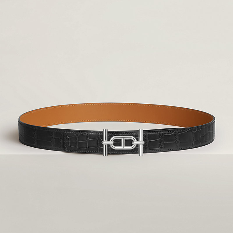 Ancre belt buckle & Leather strap 32 mm