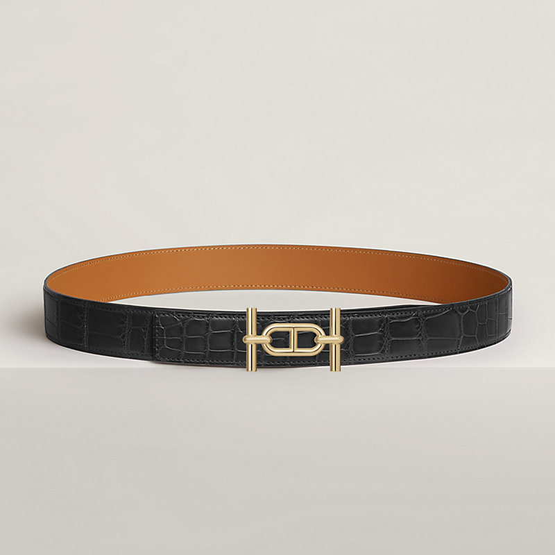 Ancre belt buckle & Leather strap 32 mm