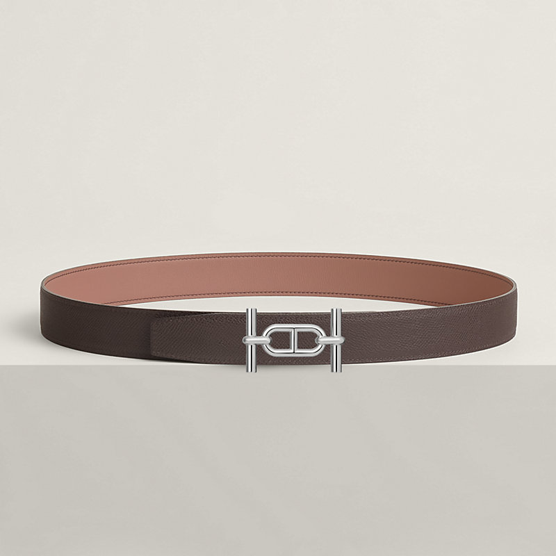 Ancre belt buckle & Reversible leather strap 32 mm