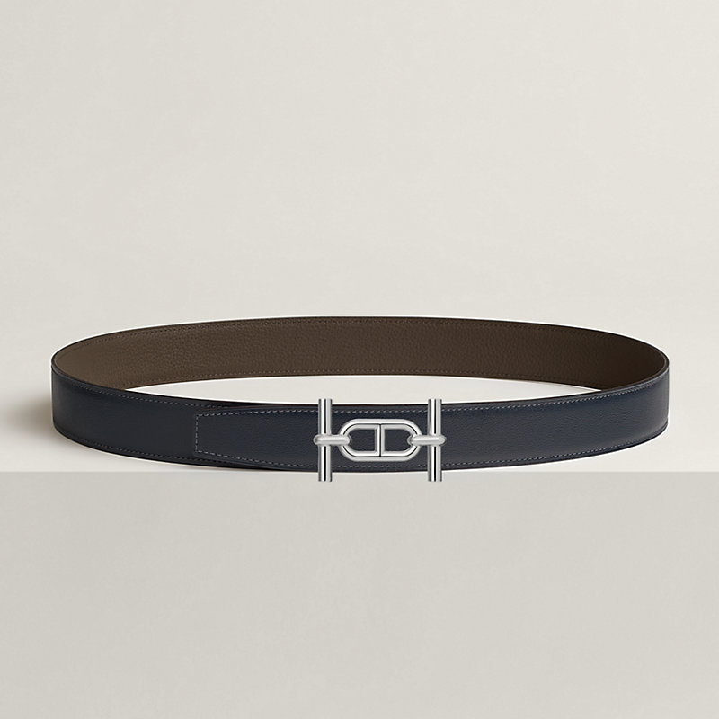 Ancre belt buckle & Reversible leather strap 32 mm