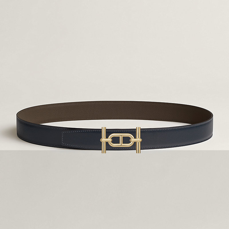 Ancre belt buckle & Reversible leather strap 32 mm