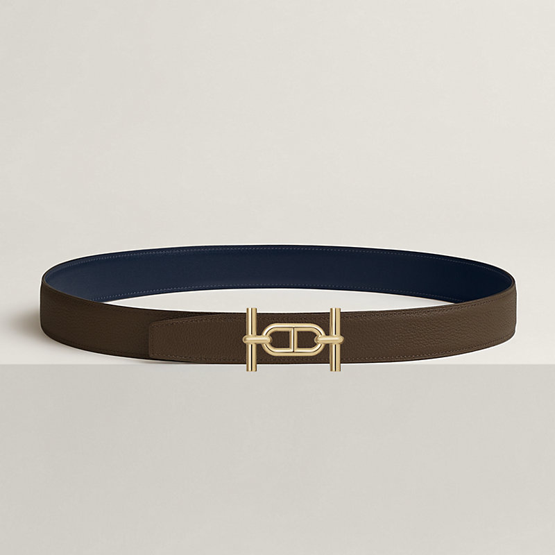 Ancre belt buckle & Reversible leather strap 32 mm
