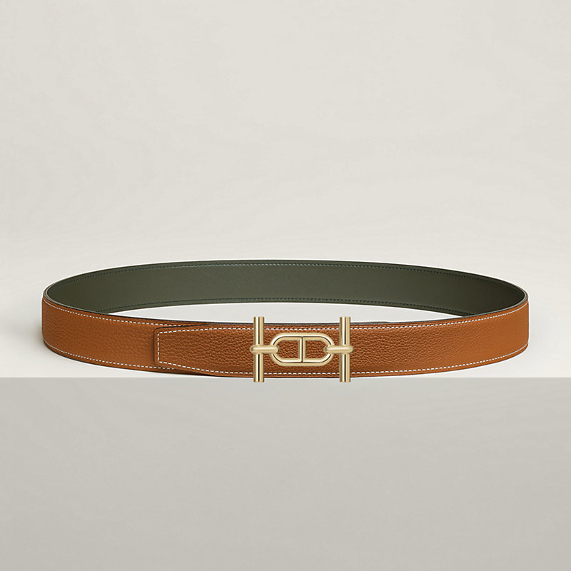 Ancre belt buckle & Reversible leather strap 32 mm