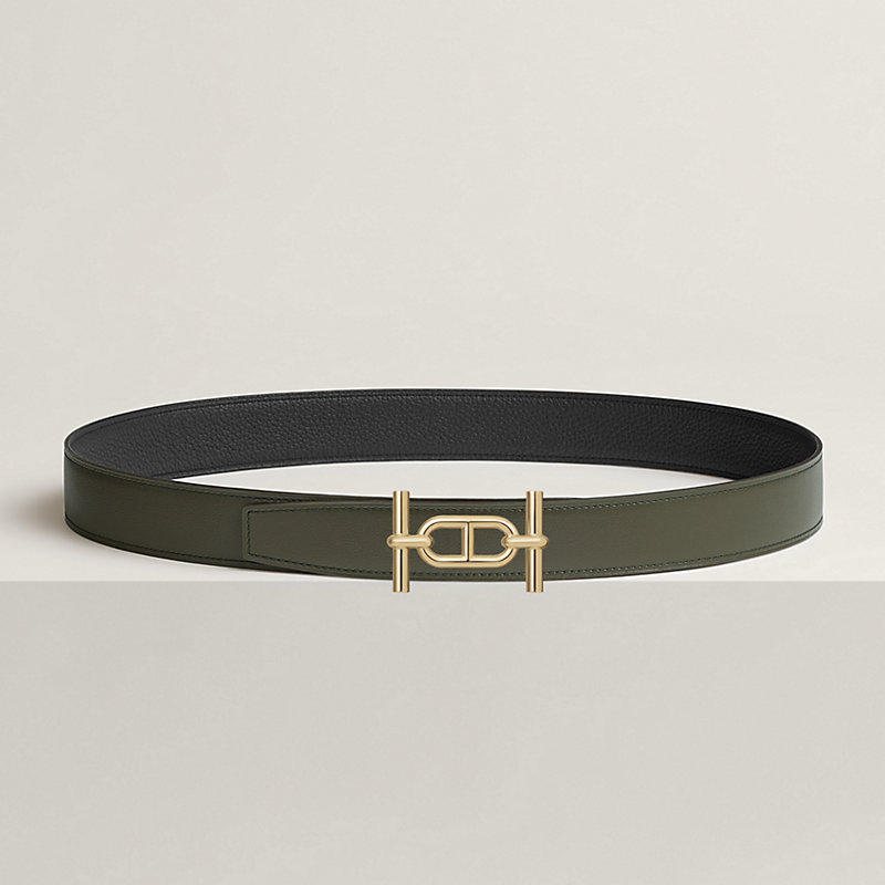 Ancre belt buckle & Reversible leather strap 32 mm
