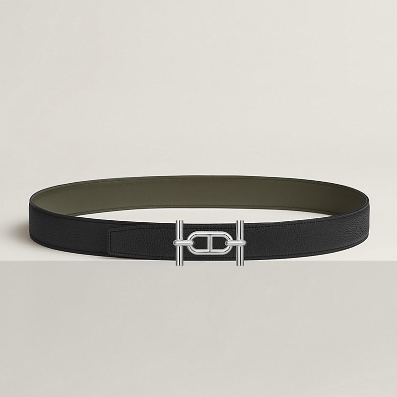 Ancre belt buckle & Reversible leather strap 32 mm