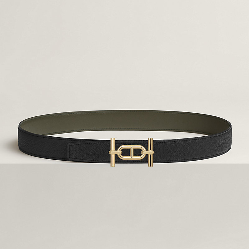 Ancre belt buckle & Reversible leather strap 32 mm