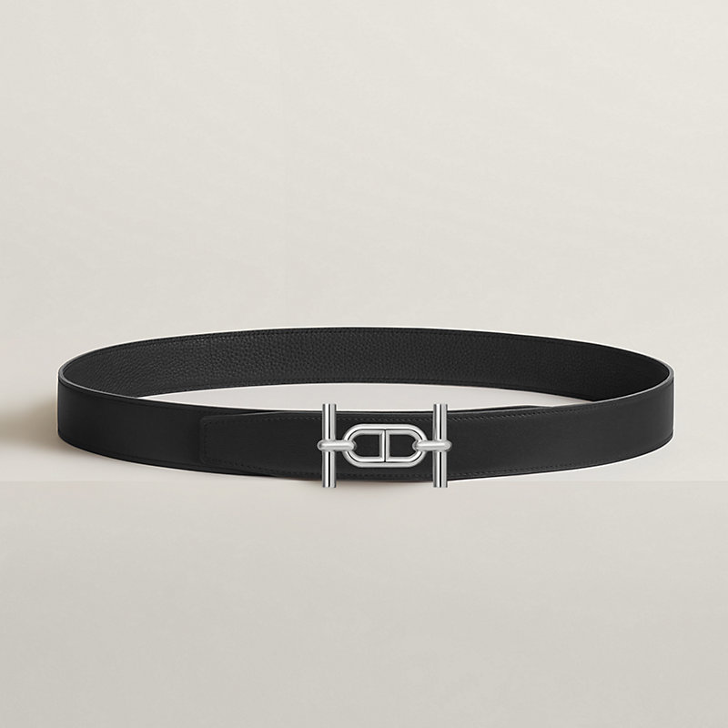 Ancre belt buckle & Reversible leather strap 32 mm