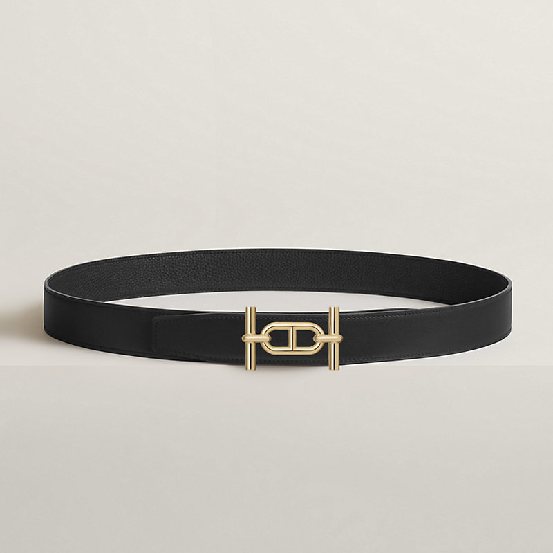 Ancre belt buckle & Reversible leather strap 32 mm