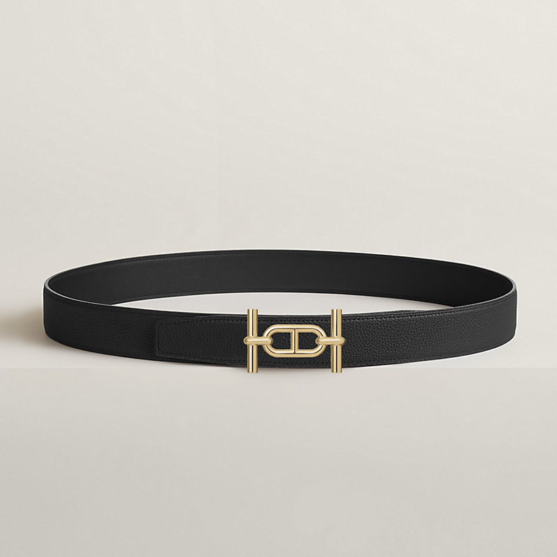 Ancre belt buckle & Reversible leather strap 32 mm