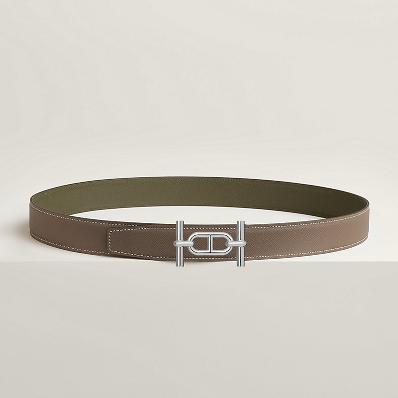 Ancre belt buckle & Reversible leather strap 32 mm