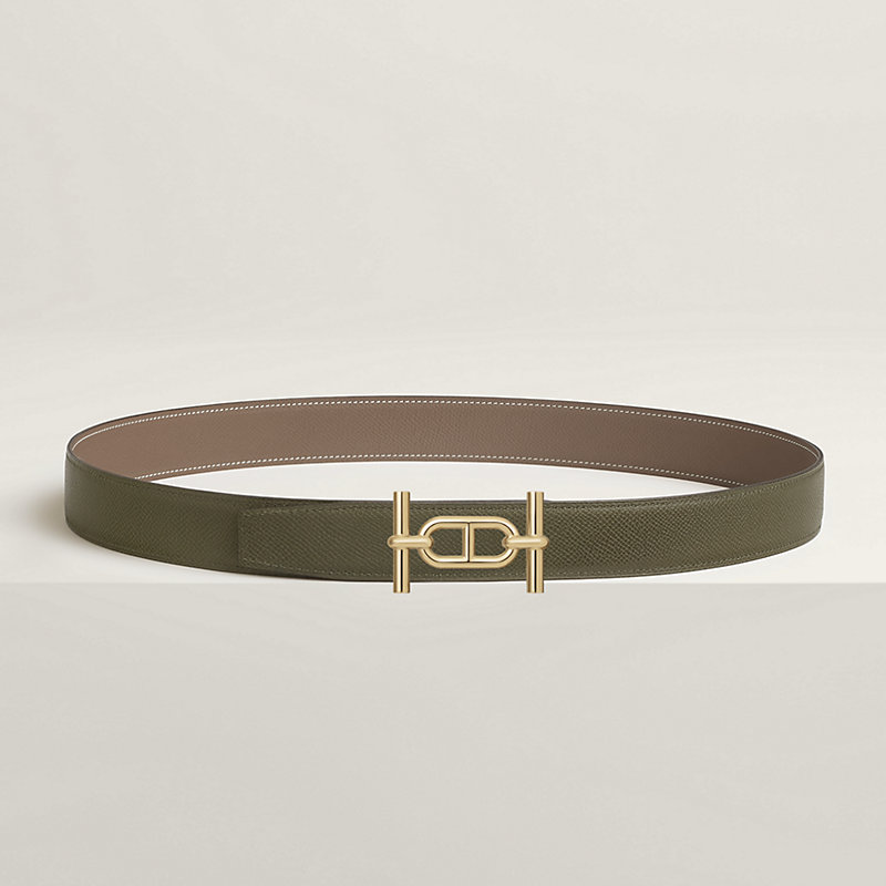 Ancre belt buckle & Reversible leather strap 32 mm