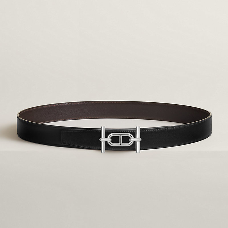 Ancre belt buckle & Reversible leather strap 32 mm