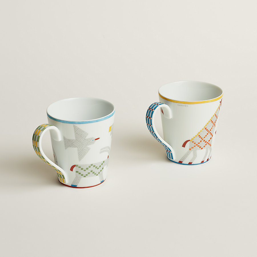 Animaux Nattes set of 2 mugs