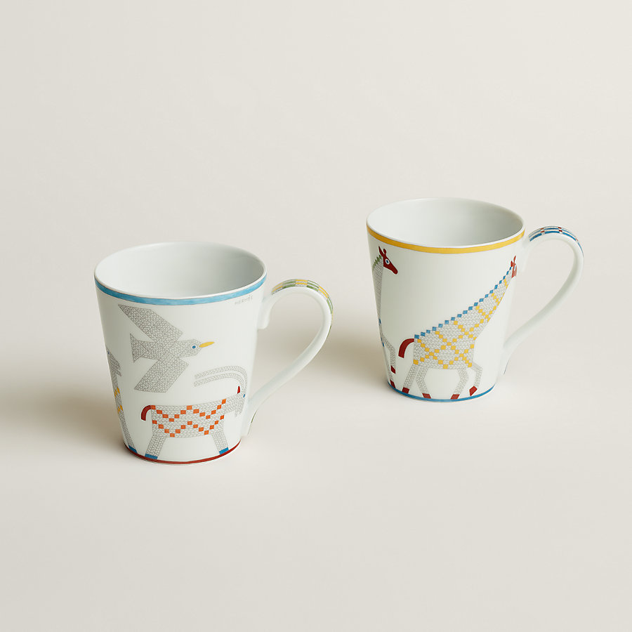 Animaux Nattes set of 2 mugs