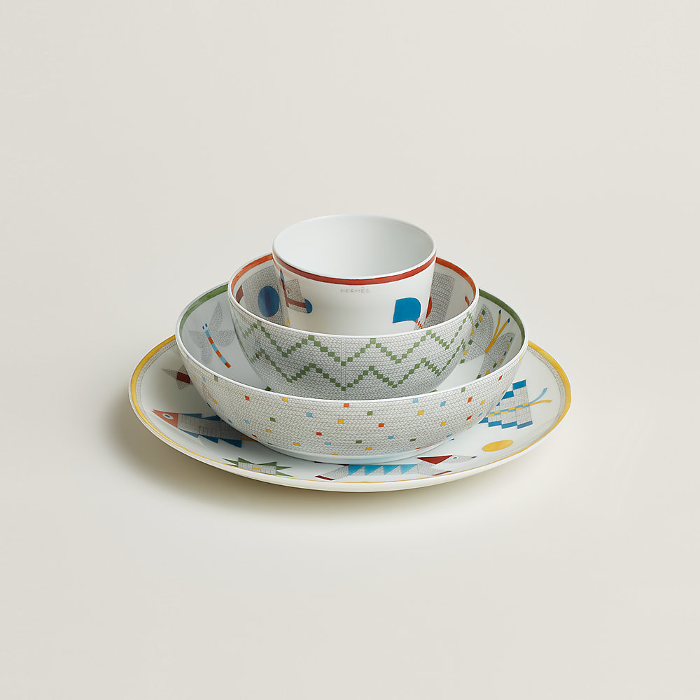 HERMES PARIS 動物柄 食器セット Animaux Nattes set of 4 pieces | Hermès Mainland China