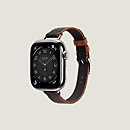 视图: 正面图, Apple Watch Hermès 42毫米单圈Twill Jump Attelage表带