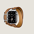 视图: 正面图, Apple Watch Hermès 42毫米双圈Hapi Attelage表带