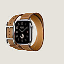 视图: 正面图, Apple Watch Hermès 42毫米双圈Hapi表带