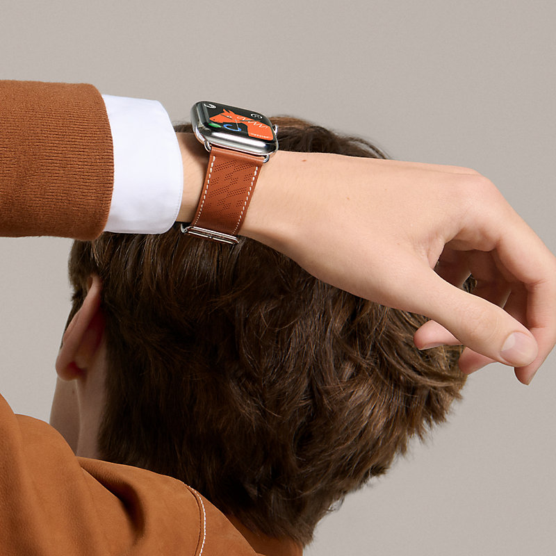 Apple Watch Hermès 45毫米单圈H Diagonal表带| Hermès - 爱马仕官网