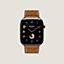 视图: 正面图, Apple Watch Hermès 46毫米单圈折叠扣表带