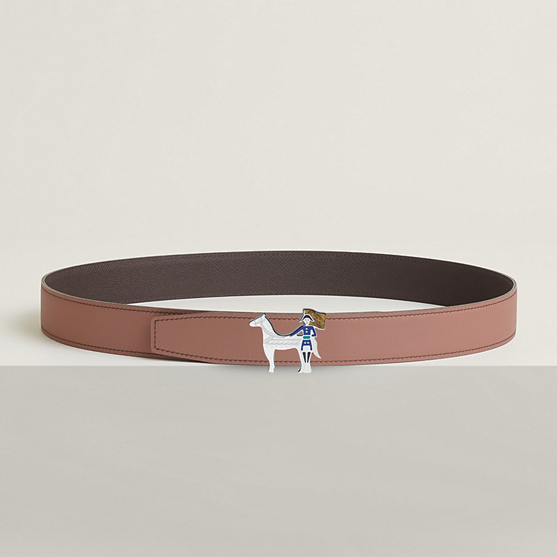 Artificier belt buckle & Reversible leather strap 32 mm