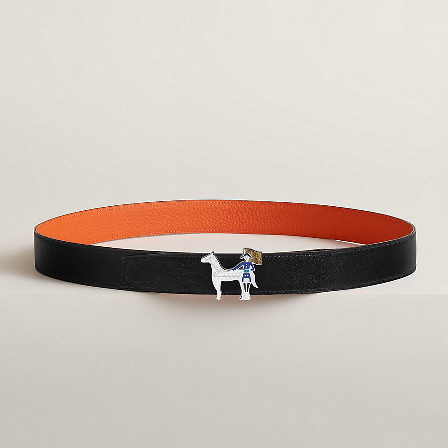 Artificier belt buckle & Reversible leather strap 32 mm