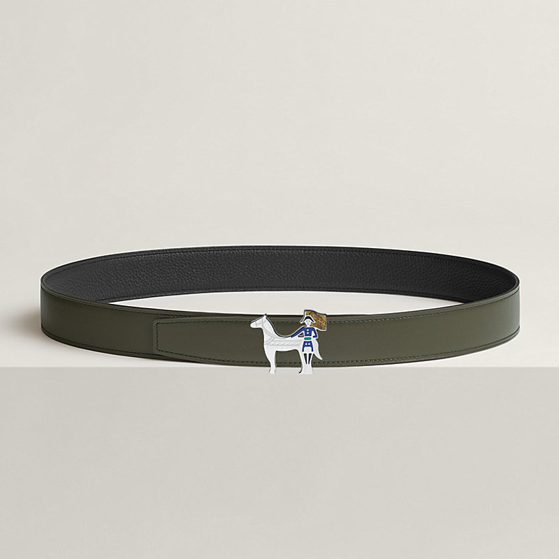 Artificier belt buckle & Reversible leather strap 32 mm