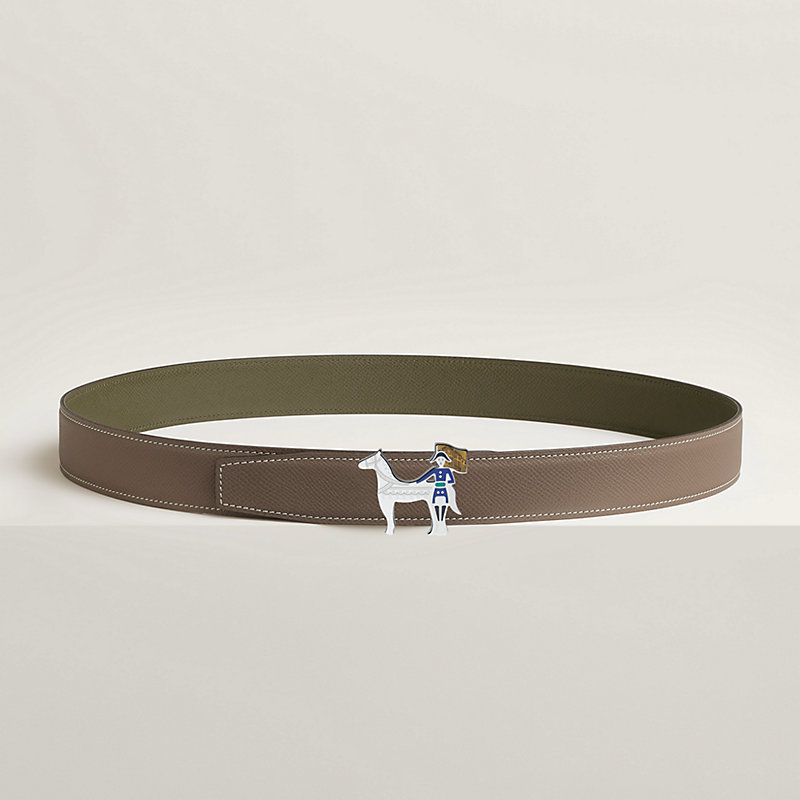 Artificier belt buckle & Reversible leather strap 32 mm