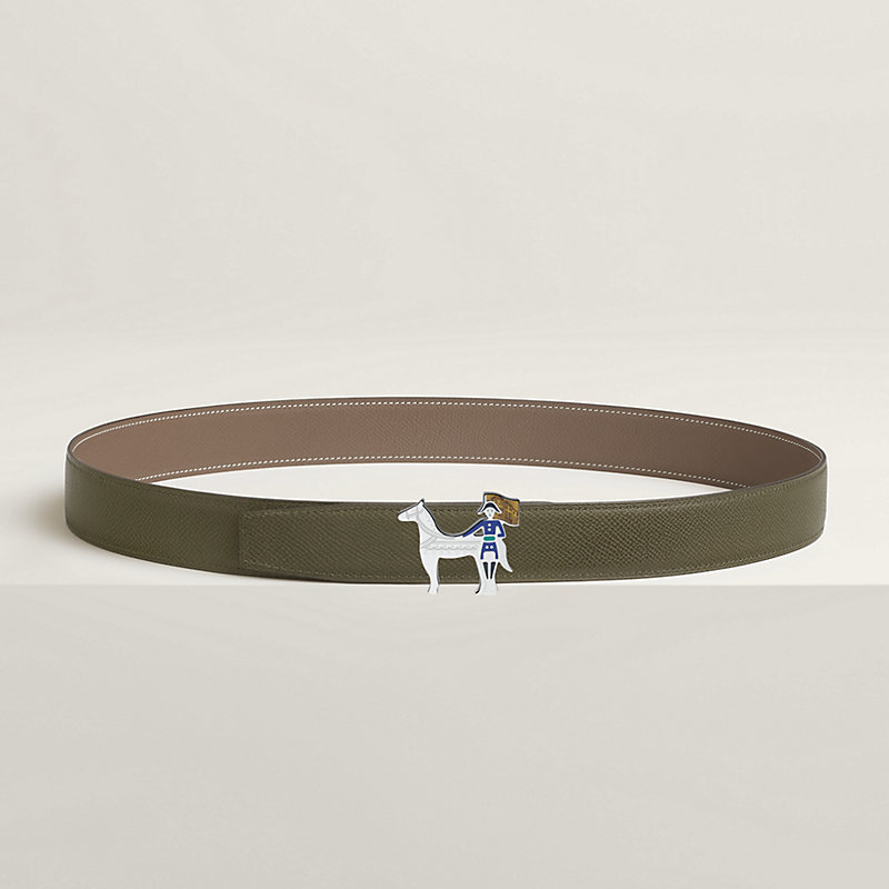 Artificier belt buckle & Reversible leather strap 32 mm
