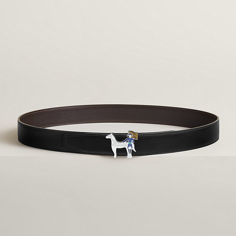 Artificier belt buckle & Reversible leather strap 32 mm
