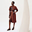 View: Worn, Asymmetric mixed leather coat
