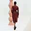 View: Worn, Asymmetric mixed leather coat