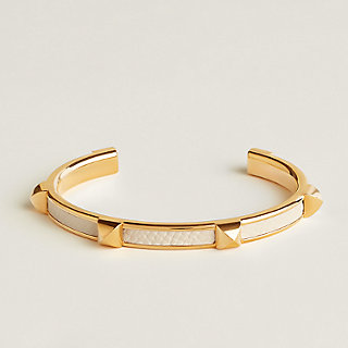 【HERMES】メタル＆レザー 手元への存在感☆Athena ブレスレット athena-bracelet--500373FD55-