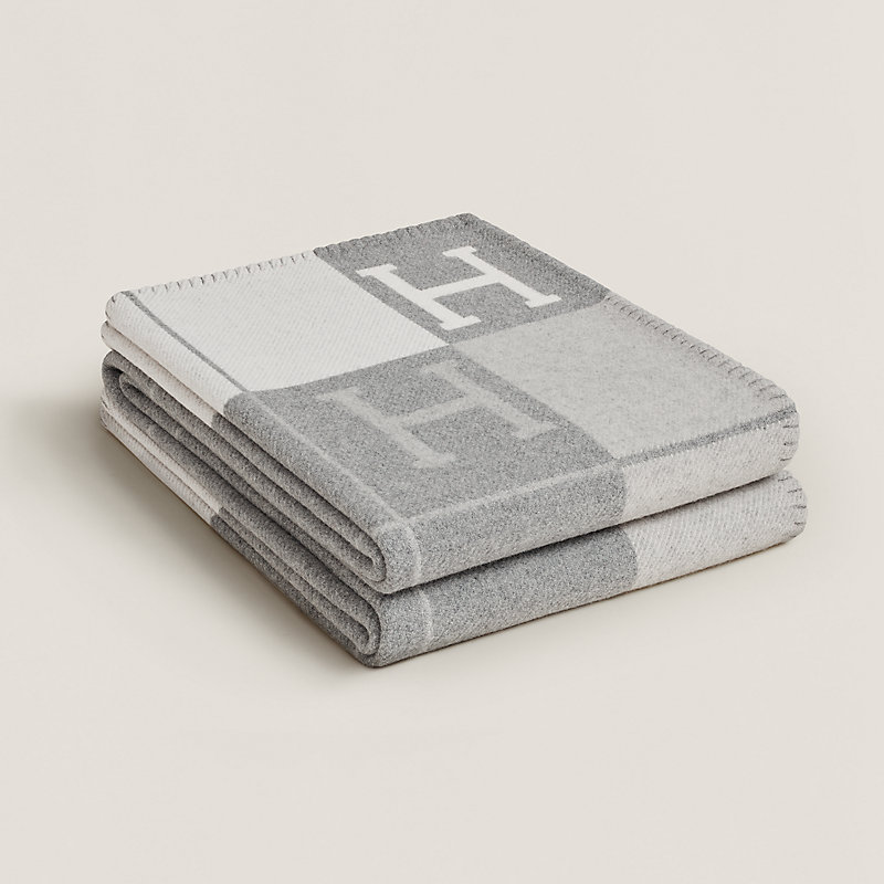 grey hermes throw blanket