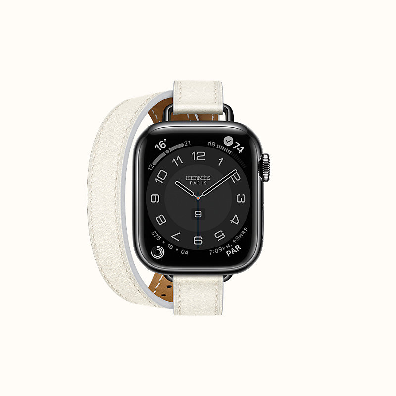 double strap leather apple watch band