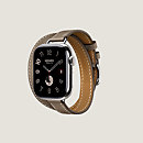 View: front, Band Apple Watch Hermès Double Tour 42 mm Attelage