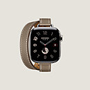 View: front, Band Apple Watch Hermès Double Tour 42 mm Attelage