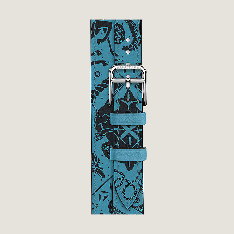 Band Apple Watch Hermès Double Tour 42 mm Attelage Animaux Bandana