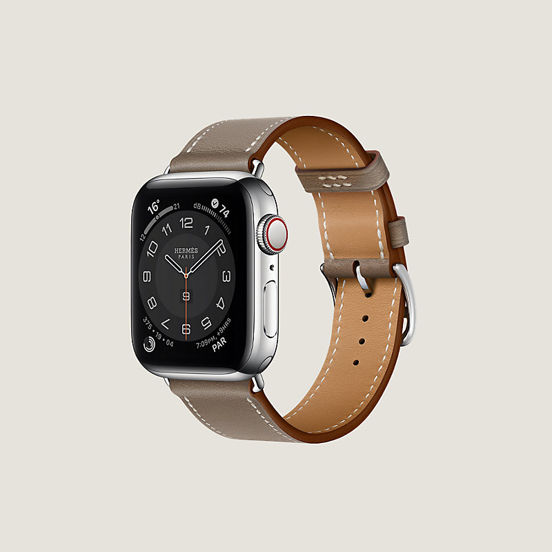 超歓迎された】 1103 Apple エルメス ブラウン アップル HERMES Watch 
