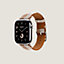 Band Apple Watch Hermès Single Tour 42&nbsp;mm Toile H Double Jeu, View: front, front, view 2 of 3