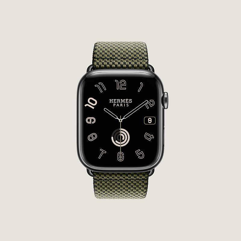 Band Apple Watch Hermès Single Tour 45 mm Toile H | Hermès 