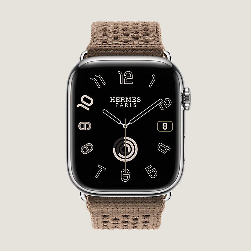Band Apple Watch Hermès Single Tour 45 mm Tricot | Hermès Mainland 