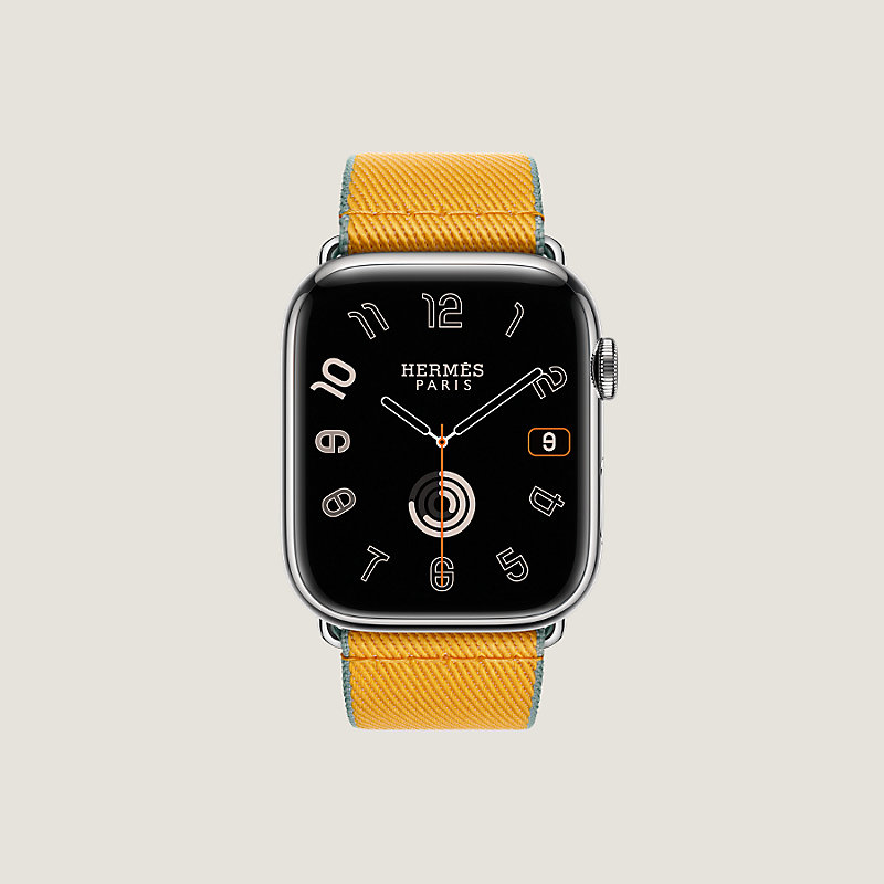 Band Apple Watch Hermès Single Tour 45 mm Twill Jump | Hermès 