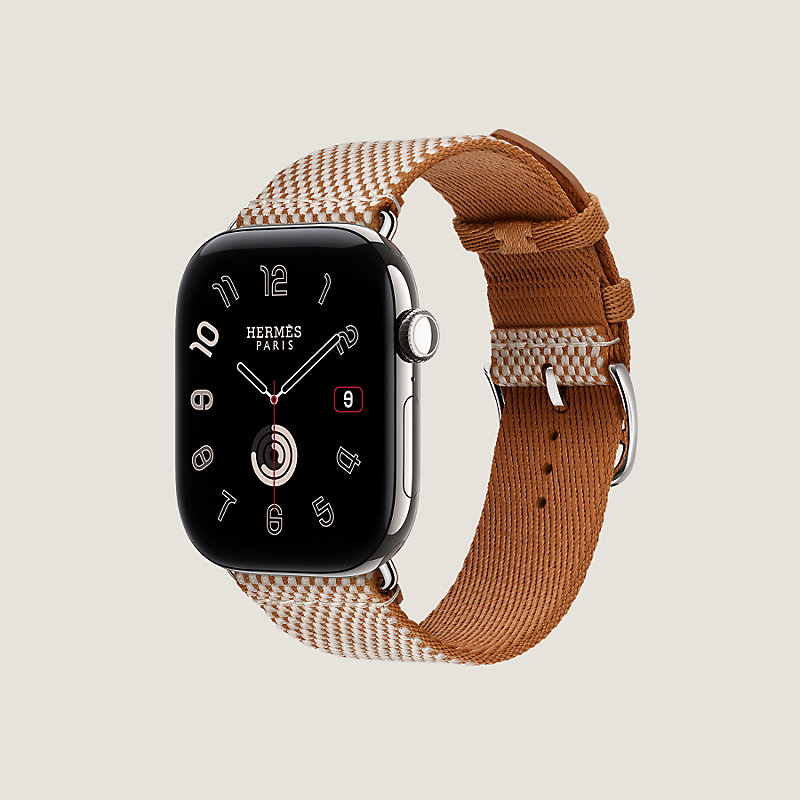 Band Apple Watch Hermès Single Tour 46&nbsp;mm Toile H, View: , view 3 of 4