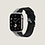 Band Apple Watch Hermès Single Tour 46&nbsp;mm Toile H Double Jeu, View: front, front, view 2 of 3