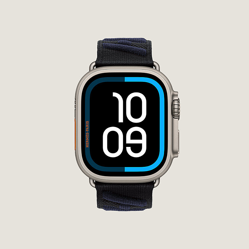 Band Apple Watch Hermès Ultra Single Tour 49&nbsp;mm En Mer